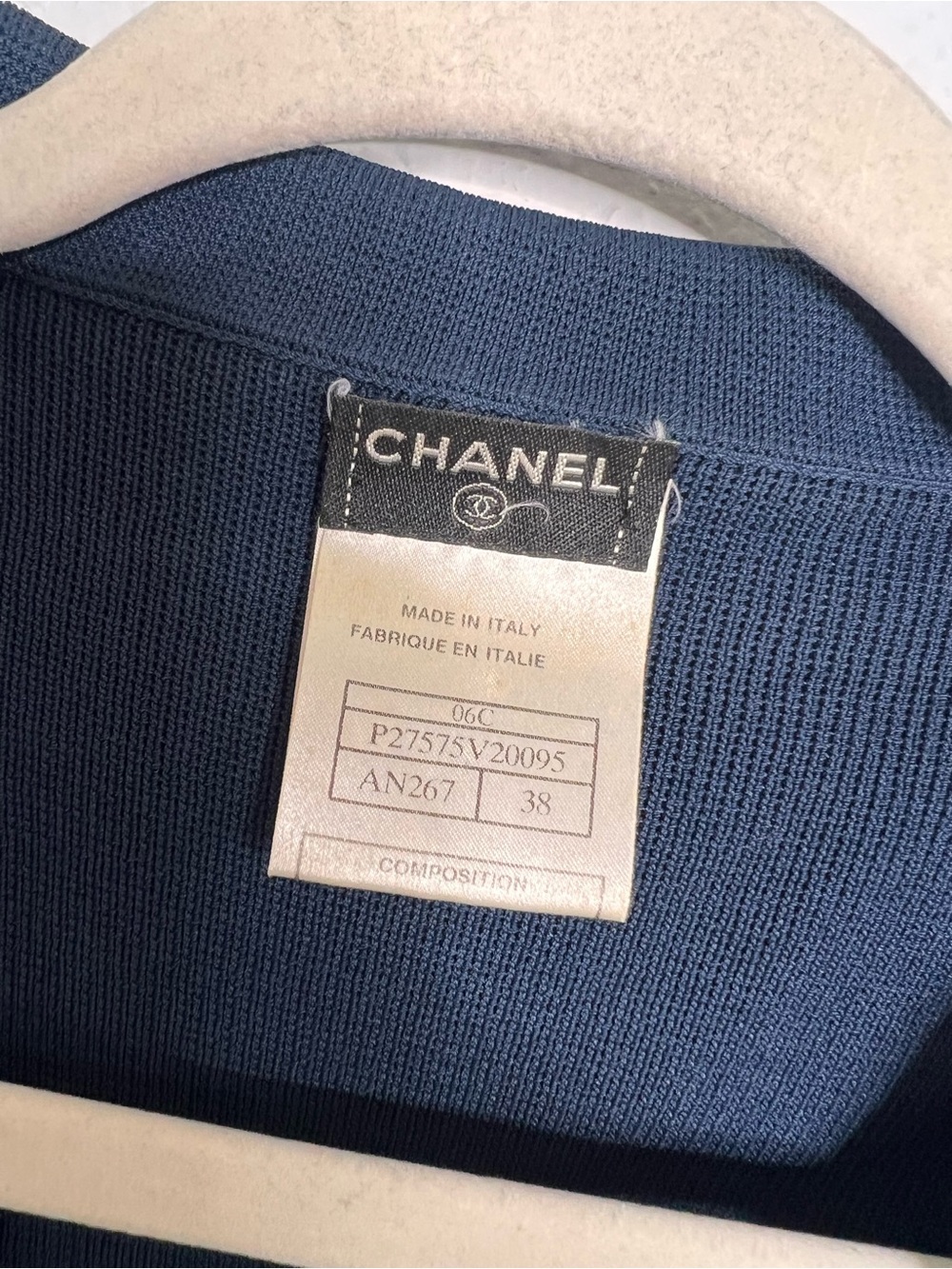 Vintage Chanel Blazer Jacket Women’s 38 size 2 XS knit Navy Blue B28 - Picture 3 of 10